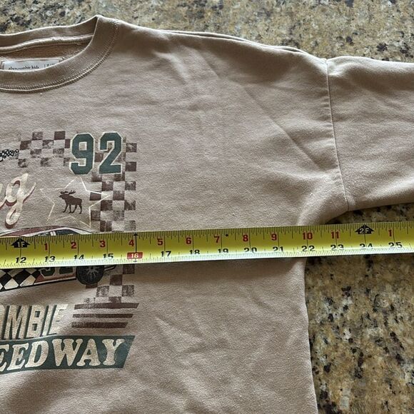 Abercrombie Fitch tan crewneck sweatshirt racing speedway A & F‎ Women’s XS - Picture 8 of 8